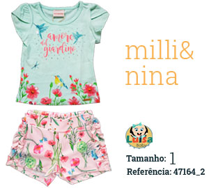 Conjunto blusa em cotton e shorts em ponto